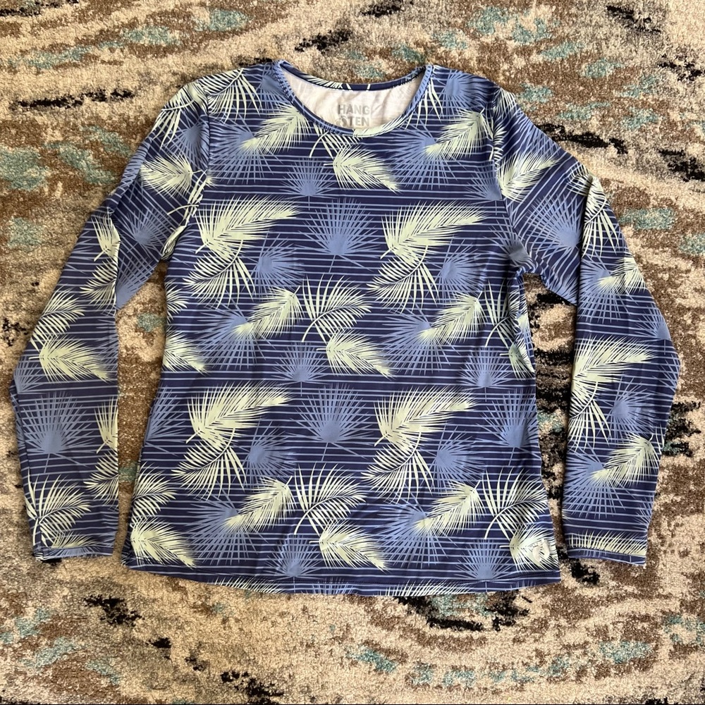 🌸 3/$30 Hang Ten Palm Tree Long Sleeve Sun / Swim Top